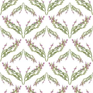 Seamless background with heather Stock Illustration