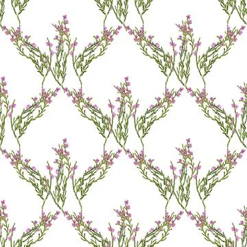 Seamless background with heather Stock Illustration