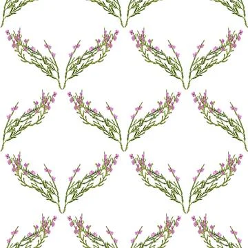 Seamless background with heather Stock Illustration