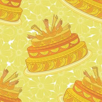 Seamless background, holiday pie Stock Illustration