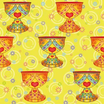 Seamless background, Holy Grail Illustrazione stock