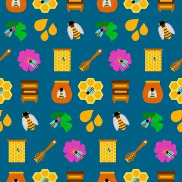 Seamless background with honey Stock Illustration