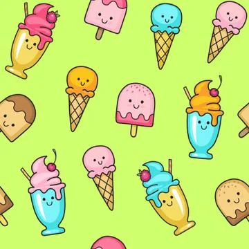 Seamless background with ice cream Stock Illustration