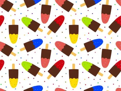 Seamless background with ice cream Stock Illustration