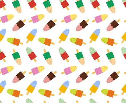 Seamless background with ice cream Stock Illustration