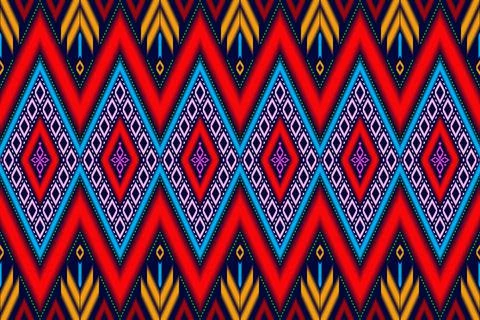 Seamless background, ikat pattern, suitable for destroying fabrics, textiles, Stock Illustration