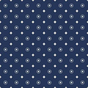 Seamless Background image of cross flower and circle round pattern. Illustrazione stock