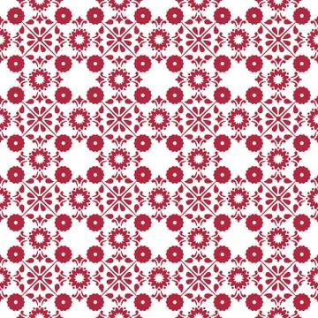 Seamless background image of cross round vintage red flower 스톡 일러스트