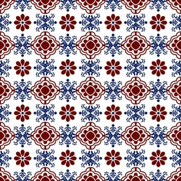 Seamless background image of elegant vintage red flower 스톡 일러스트