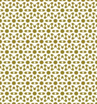 Seamless background image of golden star geometry kaleidoscope pattern. 스톡 일러스트