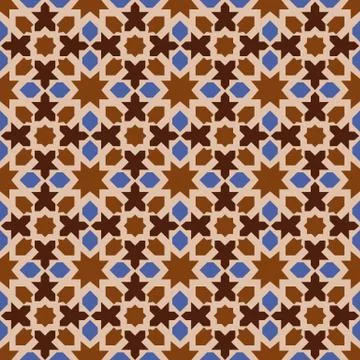 Seamless background image of star shape geometry pattern. Stock Illustration
