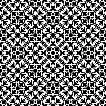 Seamless background image of vintage black and white geometry pattern. 스톡 일러스트