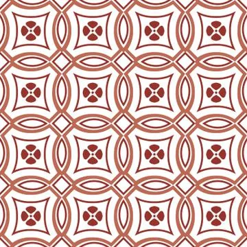 Seamless background image of vintage  red round cross flower pattern. Illustrazione stock