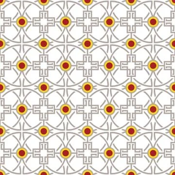 Seamless background image of vintage round cross  geometry pattern. Illustrazione stock