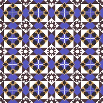 Seamless background image of vintage square cross geometry pattern. Stock Illustration