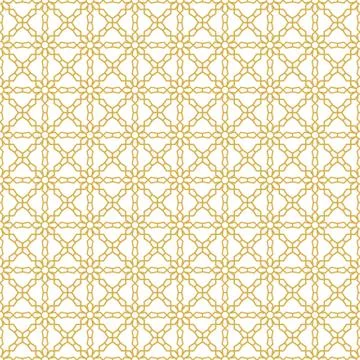 Seamless background image of yellow cross chain flower geometry pattern. 스톡 일러스트