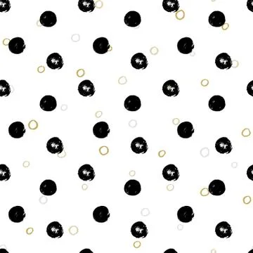 Seamless background with irregular dots, spots and circles. Dry brush and ink 库存插图