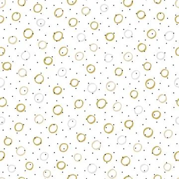 Seamless background with irregular dots, spots and circles. Dry brush and ink Stock Illustration