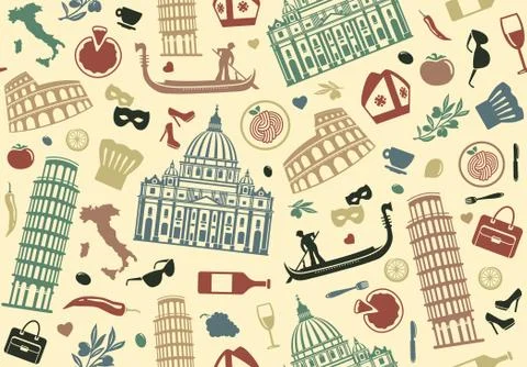 Seamless background of Italy Stock Illustration
