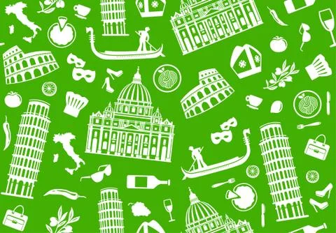 Seamless background of Italy Stock Illustration