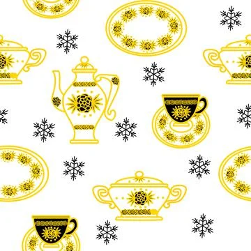 Seamless background for kitchen, bar, restaurant. Pattern witch utensils and s Stock Illustration