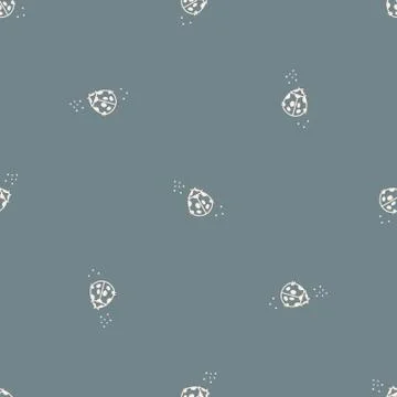 Seamless background ladybug insect gender neutral baby pattern. Simple whimsical Stock Illustration