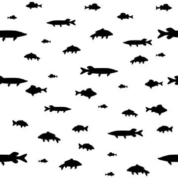 Seamless background of lake fish Stock Illustration