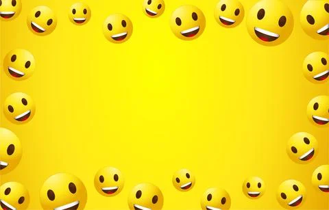 Seamless Background with Laugh Emojis Stock Illustration