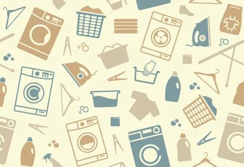 Seamless background of a laundry Stock Illustration