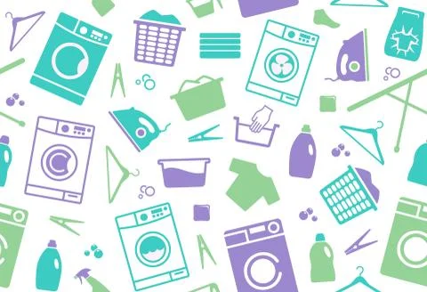 Seamless background of a laundry Stock Illustration