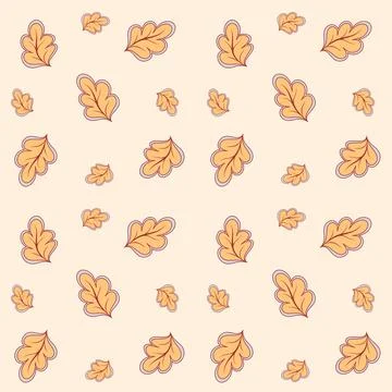 Seamless background with leaf doodles, bright background. Luxury pattern for Illustrazione stock