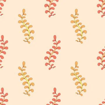 Seamless background with leaf doodles, bright background. Luxury pattern for Illustrazione stock