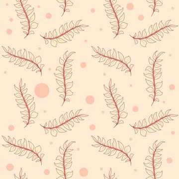 Seamless background with leaf doodles, bright background. Luxury pattern for Illustrazione stock