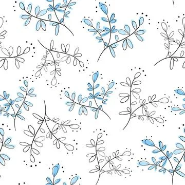 Seamless background with leaves. Vector. Stock Illustration