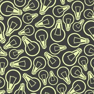 Seamless background with light bulbs Stock Illustration