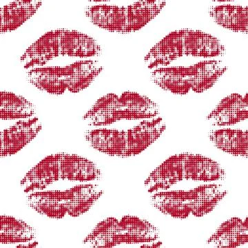 Seamless background of lips Stock Illustration
