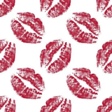 Seamless background of lips Stock Illustration