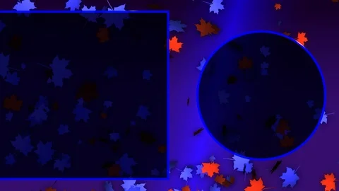 Seamless background loop blue autumn leaves Stockbeeldmateriaal 121095466