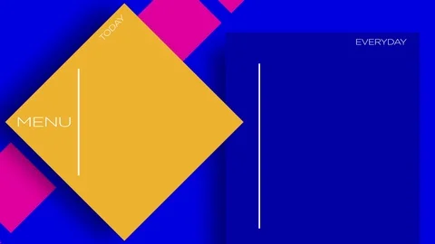 Seamless background loop for digital menu modern cafe bright colors Stock Footage 121093774