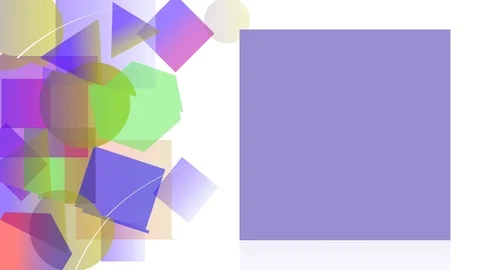 Seamless background loop for digital signage 2d shapes dark large text box Stockbeeldmateriaal 121093503