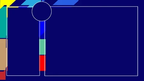 Seamless background loop for digital signage colorful 3 text panels Stockbeeldmateriaal 121093736