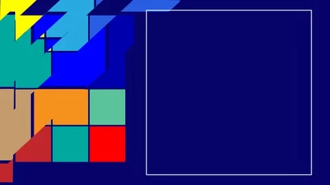 Seamless background loop for digital signage colorful text block framed Stockbeeldmateriaal 121093757