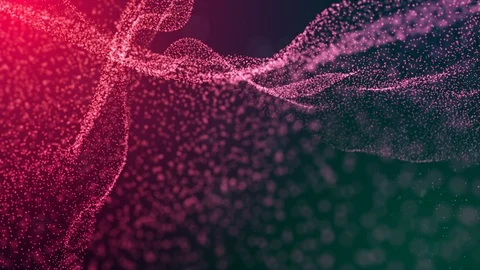 Seamless background loop of glowing pink particles on dark colorful background Stock Footage 109164580
