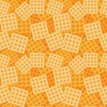 Seamless background with mall waffels. Vector texture Ilustración de archivo