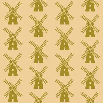 Seamless background with mills Stock Illustration