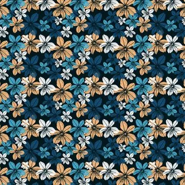 Seamless background with multi-colored asphodel colors Stock Illustration