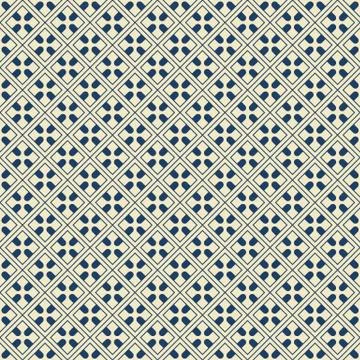 Seamless background navy blue square check cross geometry frame Illustrazione stock