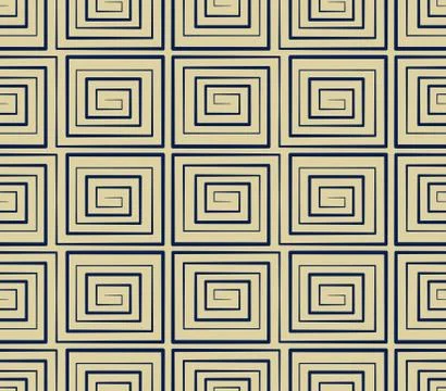 Seamless background navy spiral square vortex geometry cross line Stock Illustration