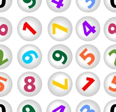 Seamless background with numbers in circle Stock Illustration