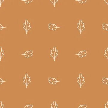 Seamless background oak leaf gender neutral baby pattern. Simple whimsical Illustrazione stock